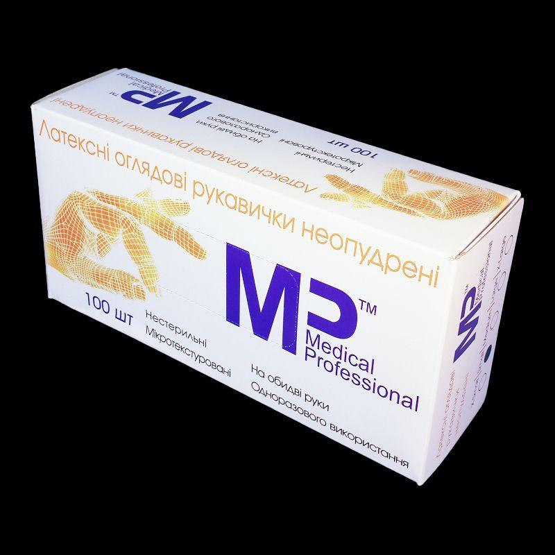 MEDICAL PROFESSIONAL®, Латексні оглядові рукавички неопудрені L